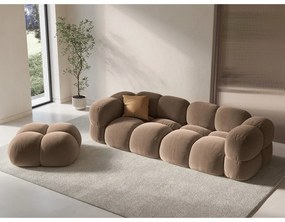 Poggiapiedi marrone con rivestimento in velluto Loretto – Cosmopolitan Design