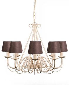 Lampadario beige 60 cm con paralumi marroni - Giuseppe