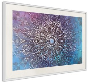 Poster  Blue and Pink Mandala  Cornice Quadri Cornice nera con pass-partout, Larghezza x Altezza Home decor 60x40