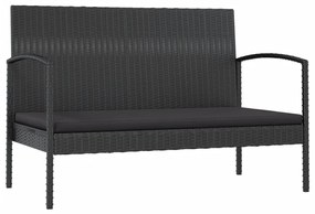 Set Divani da Giardino 8 pz con Cuscini in Polyrattan Nero