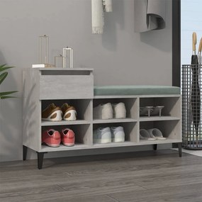 Scarpiera Grigio Cemento 102x36x60 Cm İn Legno Multistrato /