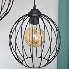 Lampadario LED a sospensione con filo MERCURE 3xE27/15W/230V ø 50 cm nero