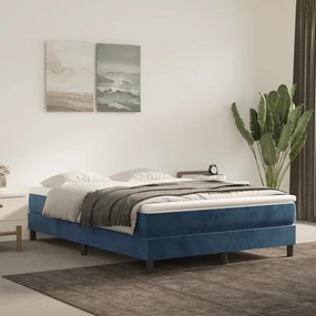 Materasso A Molle Blu Scuro 140x220x20 Cm İn Velluto /