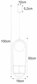Zuma Line 5003 - Lampadario a sospensione con filo PLANT 1xE14/40W/230V nero