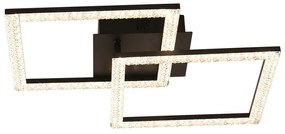 Plafoniera LED neoclassico Ludo, nero 35x52 cm, 3000 lumen