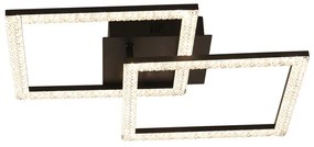 Plafoniera LED neoclassico Ludo, nero 35x52 cm, luce naturale, 3000 lumen