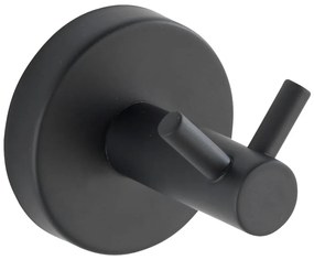 Gancio a parete in acciaio inox nero opaco Bosio - Wenko
