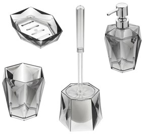 Set 4 Accessori D'Appoggio Feridras "Diamante" Grigio Trasparente