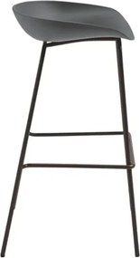 Sgabello in polipropilene Grigio Scuro con struttura in metallo - AGE 2 pezzi