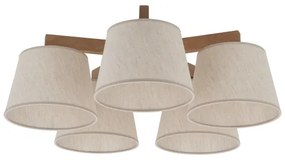 Brilagi - Plafoniera LATTE SABIA 5xE27/15W/230V pino/crema