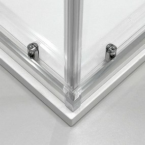 Box doccia angolare 80x80 in vetro temperato serigrafato doppio scorrevole con profili cromo Tay