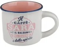 Tazzina caffè con nome Sara in gres porcellanato