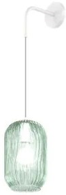 Applique regolabile bianco 1 luce vetro verde 1181bi-a-ve