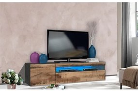 Mobile Porta TV Basso 155x40x36 Con Vano Decoder Ardesia Effetto Legno Daiquiri