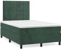 Letto a Molle con Materasso e LED Verde Scuro 120x190cm Velluto 3270314