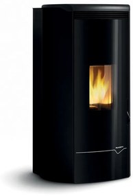 Stufa A Pellet Ecofire Ad Acqua e aria 20kw Con Top In Ghisa e Acciaio Nero Palazzetti Jackie Idro 20 Acs