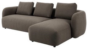 Divano angolare grigio-marrone in tessuto bouclé (angolo destro) Imola - Bonami Selection