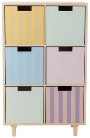 Cassettiera bassa per bambini in legno massiccio di pavlovnia in colore naturale 25,5x88,5 cm Calle - Bloomingville Mini