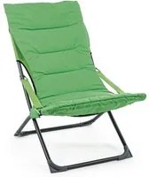 Sedia Sdraio Poltrona da Esterno Giardino Imbottita Sfoderabile Pieghevole Relax Colore: Lime