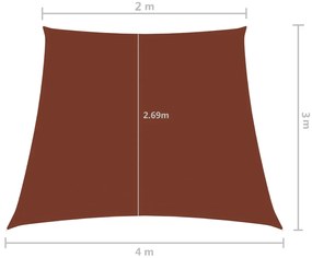 Parasole a Vela in Tela Oxford a Trapezio 2/4x3 m Terracotta