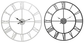 Orologio da Parete Home ESPRIT Bianco Nero Metallo 60 x 3 x 60 cm (2 Unità)