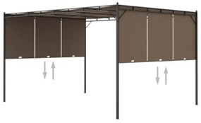 Gazebo da Giardino con Tenda Laterale 4x3x2,25 m Talpa