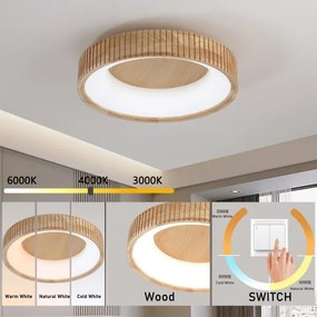 Brilagi - Plafoniera LED FALCON WOOD MODERN LED/30W/230V Ø 45 cm legno