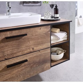 Mobile bagno basso marrone in rovere 30x51 cm Set 374 - Pelipal