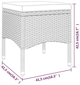 Set Bistrot Giardino 5 pz Polyrattan e Vetro Temperato Marrone