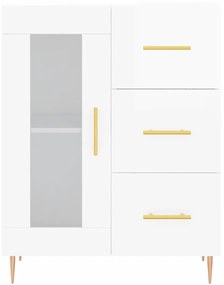 Credenza 69,5x34x90 cm in legno multistrato bianco lucido