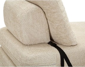 Poltrona bianca allungabile con rivestimento in bouclé Faster – Mauro Ferretti