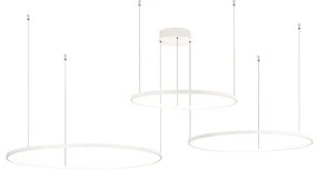 Lampada a sospensione a Led SOEL 3 Luci in metallo verniciato 200 cm BIANCO