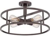 Lampadario Industrial Nordico New Harbor Acciaio Bronzo Western 4 Luci E27