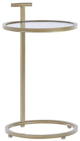 Tavolino metallo oro e vetro ⌀ 40 cm SHELBY Beliani