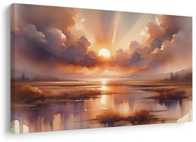 Quadro su tela – Tramonto sul paesaggio
