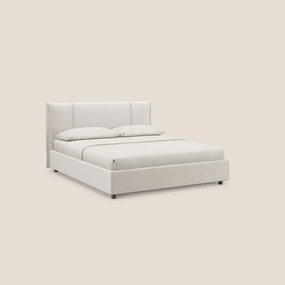 Alicia letto imbottito con vano contenitore in tessuto impermeabile T14 panna