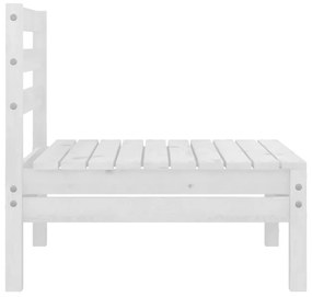 Set divani da giardino 4 pz bianco in legno massello di pino