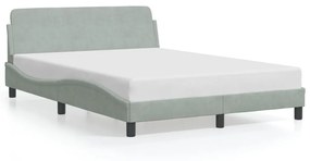 Giroletto Senza Materasso Grigio Chiaro 120x200 Cm Velluto /