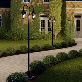 Lampada da esterno Lindby Farley, 215 cm, a 2 luci, IP44, E27