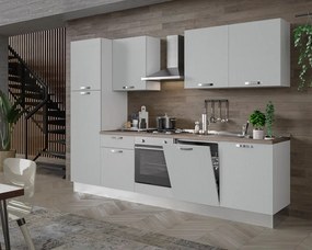 Cucina montata Dora SX L.300cm +LAVASTOVIGLIE+FRIGO bianco L 300 cm