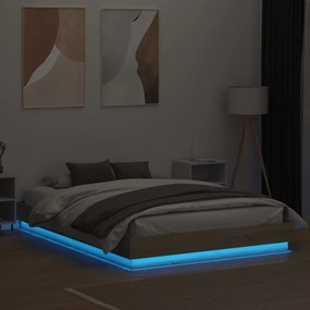 Giroletto con luci led rovere sonoma 160x200 cm