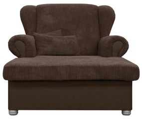 Chaise longue marrone scuro con rivestimento in velluto a coste Lord – Ropez