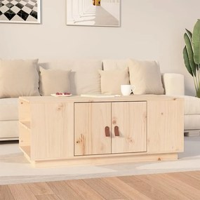 Tavolino Da Salotto 100x50x41 Cm İn Legno Massello Di Pino /