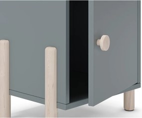 Comodino per bambini verde polveroso in pino massiccio Enola – Marckeric