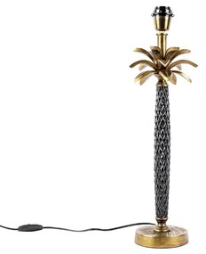 Lampada da tavolo Art Déco bronzo con nero senza paralume - Areka