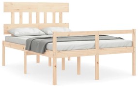 Letto per Anziani con Testiera 140x190 cm in Legno Massello