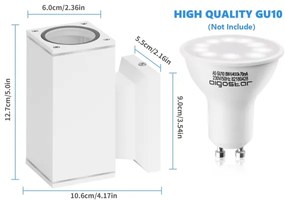 Aigostar - Applique da esterno 1xGU10/230V bianco IP65 quadrato