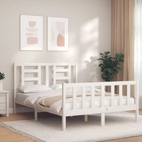 Giroletto Senza Materasso Bianco 140x200 Cm Legno Massello Pino /