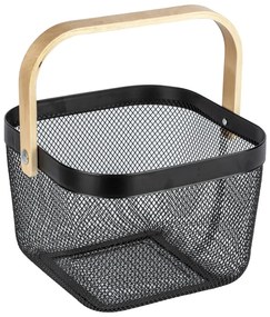 Organizzatore da bagno nero con manico in bambù Bambusa - Wenko