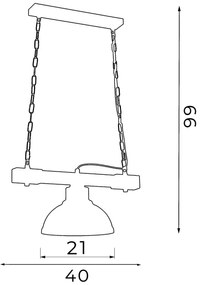 Lampadario a sospensione con catena HAKON 1xE27/60W/230V chiaro